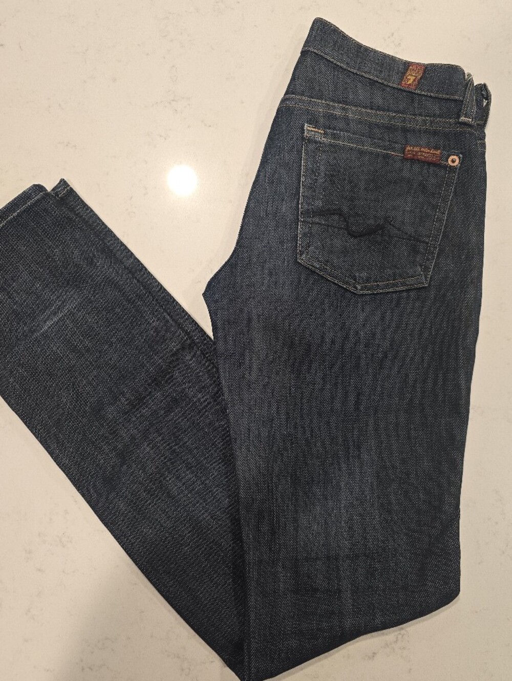 7 For All Mankind Roxanne Jeans Womens 24 Dark Wash Slim Straight P179080U-080U